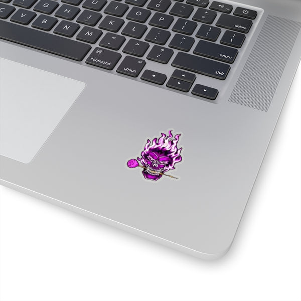 Flame Rose Skull Sticker